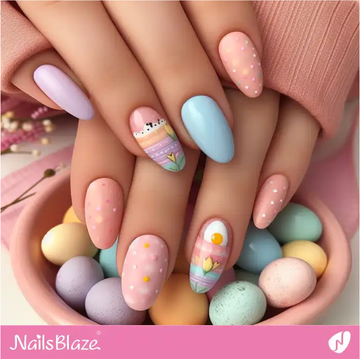 Colorful Mini Eggs-inspired Nails for Easter | Easter Nails - NB3456